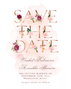Buy Burgundy Blush Save the Date Invitation Card