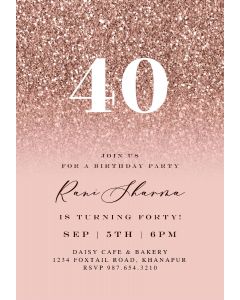 Big Number Rosed Glitter