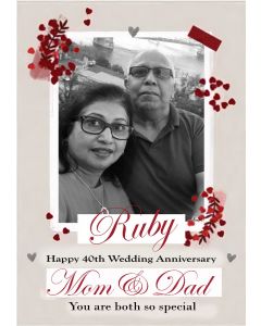 Ruby 40th Anniversary Photo Upload Card For Mum & Dad
