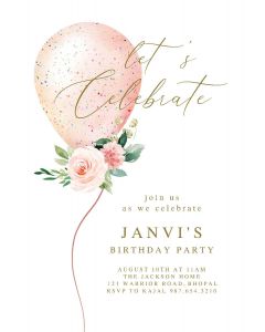 Floral Glitter Balloon