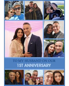 1st Anniversary Photo Upload Card  To My Husband