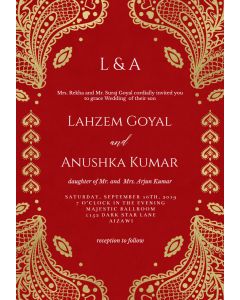 Indian floral paisley - Wedding Invitation