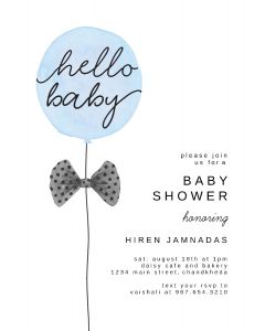 Minimal Balloons  Baby Shower Invitation