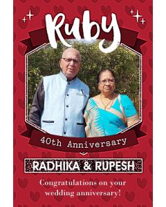 Ruby Sapphire 40th Anniversary Card
