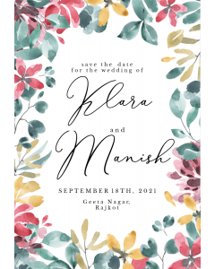Buy Customized Aquarelle Floral Frame Save the Date Card Online