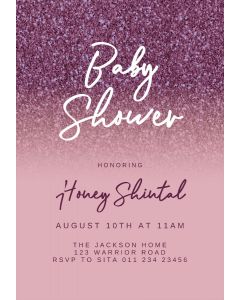 Rose Gold Glitter  Baby Shower Invitation
