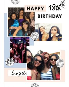 Pattern Multi Photo Upload 18th Birthday Card