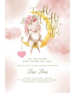 Twinkle Bunny  Baby Shower Invitation