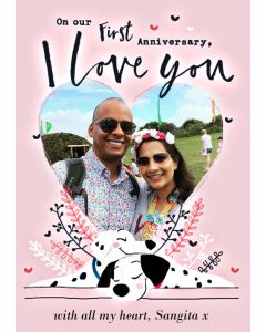 Disney 101 Dalmatians First1st Anniversary Photo Upload Card