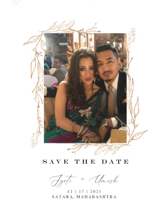 Customized Golden Outline Branches Save Date  Upload Photo Card