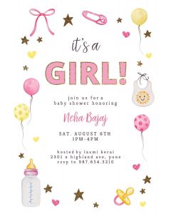 Baby Stuff And Glitter  Baby Shower Invitation