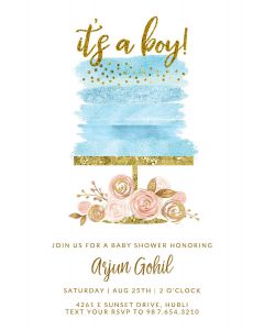 Glitter Cake  Baby Shower Invitation