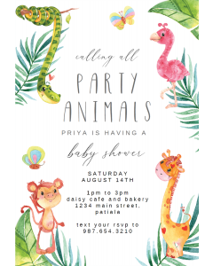 African Jungle Baby Shower Invitation