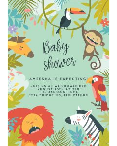 Wild Animals  Baby Shower Invitation