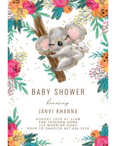 Koala  Baby Shower Invitation