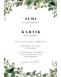 Minimal Greenery  Wedding Invitation