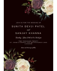 Winter Rose  Wedding Invitation