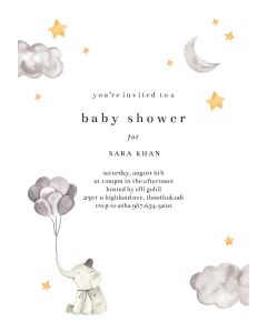 Fluffy Clouds  Baby Shower Invitation