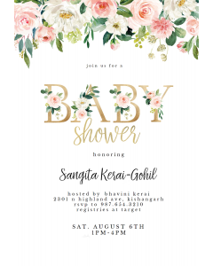 Baby Shower Floral Letters Baby Shower Invitation