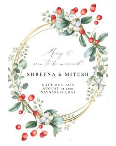 Buy Customized Red Fruits Frame Save The Date Card Online