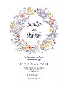 Wedding Wreath  Wedding Invitation