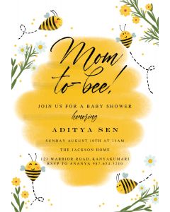 Bee Family  Baby Shower Invitation