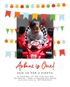 Cute Fiesta Flags  Birthday Invitation