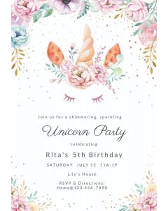 Floral Unicorn Birthday