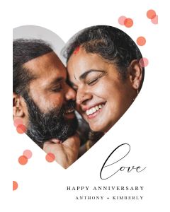 Heart & polka dots - Happy Anniversary Card