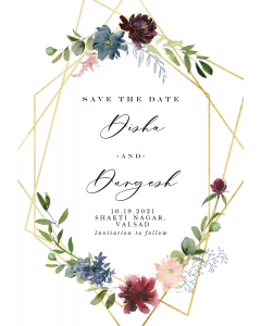 Geometric Flowers  Save The Date