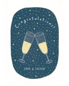 Champagne Glass Illustration Personalised Congrats Card