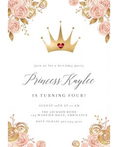 Pink Gold Floral Princess