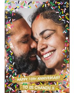 Colourful Confetti 10th Anniversary Card