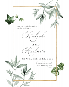 Greenery And Gold Frame