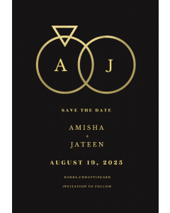 Buy Customized Connected rings Save the Date Card