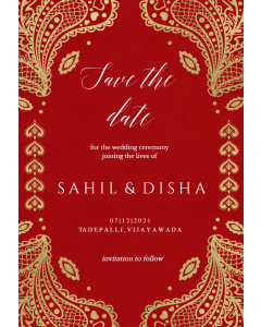Buy Customized Indian Floral Paisley Save the Date Card