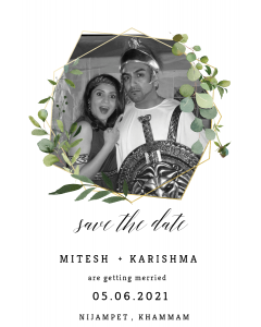 Buy Geometric Eucalyptus Save Date Card Online