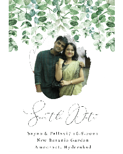 Customized Greenery eucalyptus rustic frame Save the Date Card
