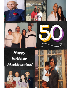 Multi Photo Upload 50th Birthday Card