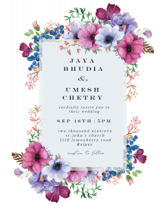 Purple Bouquet  Wedding Invitation