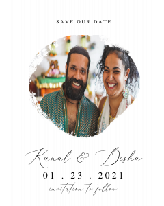 Buy Photo Brush Stroke Save the Date Photo Invitation Card Online