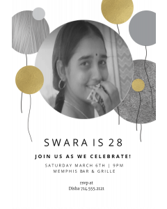 Surrealism Balloons  Birthday Invitation