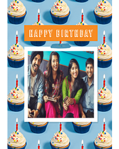 Happy Birthday Cupcakes Photo Upload Birthday Card