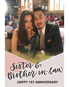 Sister Brotherinlaw 1st Anniversary Photo Upload Card