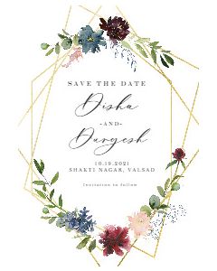 Geometric Flowers  Save The Date