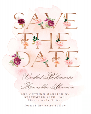 Buy Burgundy Blush Save the Date Invitation Card