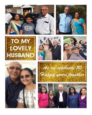 50th Gold Golden Anniversary Photo Upload Card For Husband