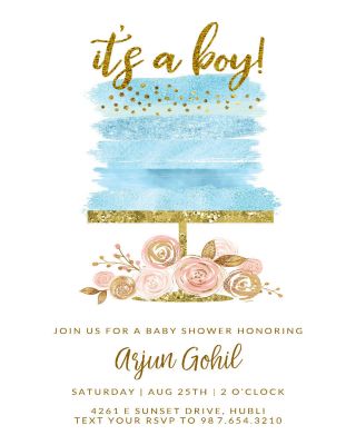 Glitter Cake  Baby Shower Invitation