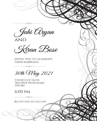 Delicate Twirls  Wedding Invitation