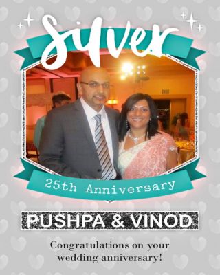 Photo Upload Silver 25th Anniversary Card